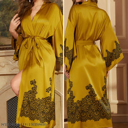 Kimono femme glamour moutarde