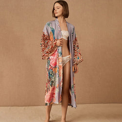 Kimono Femme Violet Paon