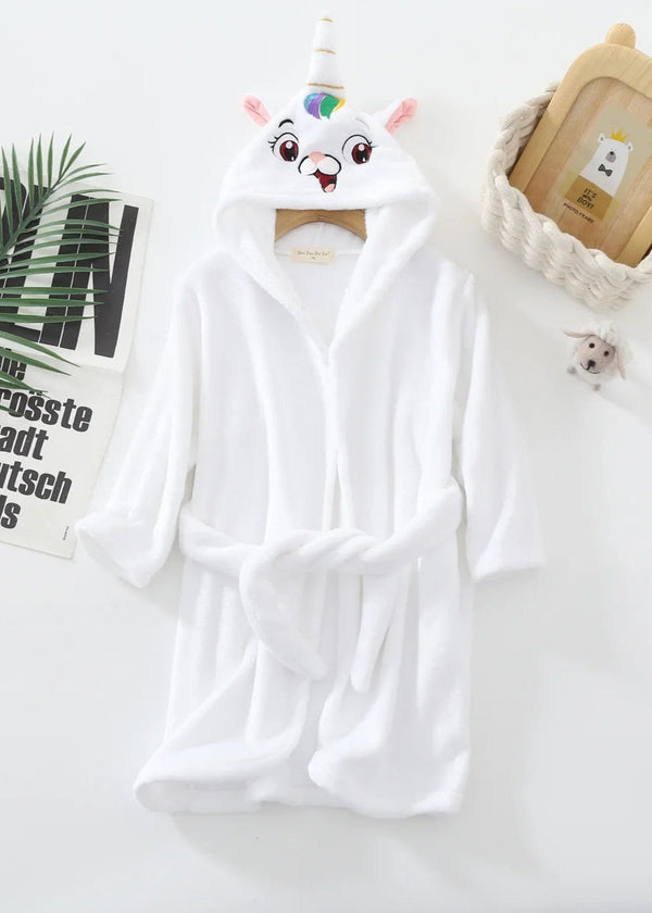 Peignoir Enfant <br> Licorne Blanc