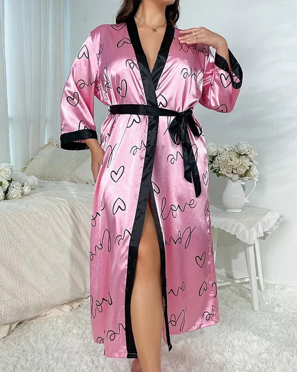 Peignoir Femme rose Love
