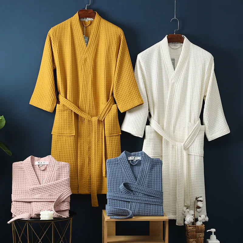 Peignoir de bain femme et homme en coton